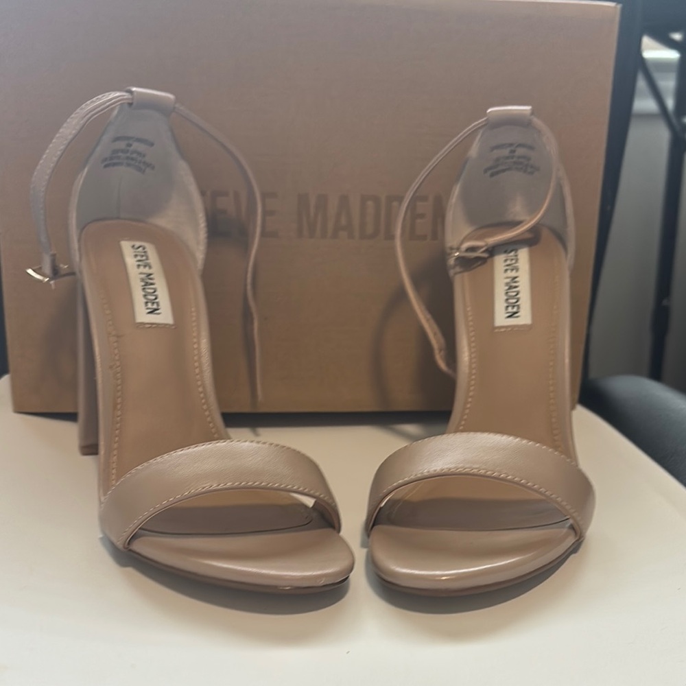 Steve Madden Blush Leather Heels  and Ankle Strap